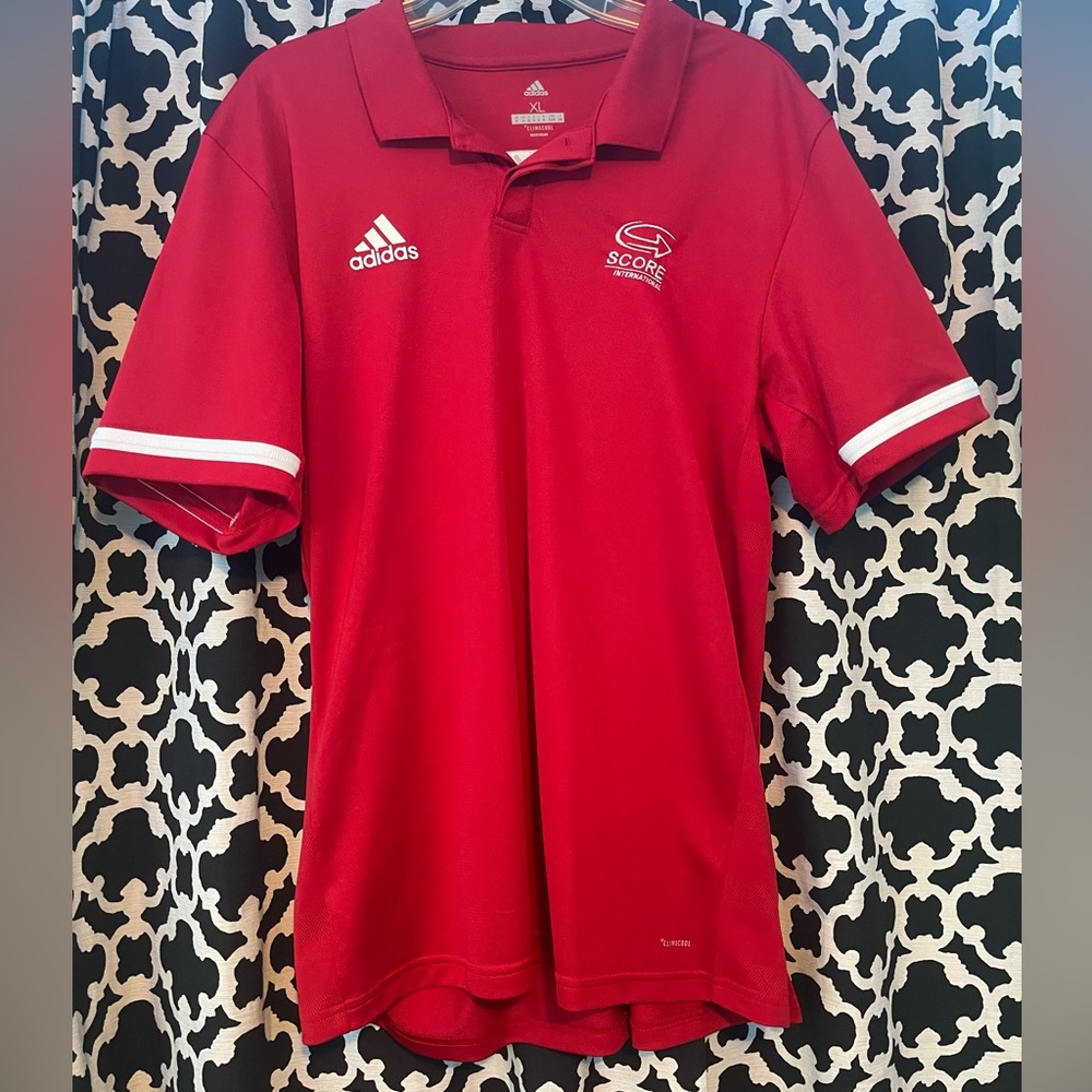 Red men’s adidas polo shirt